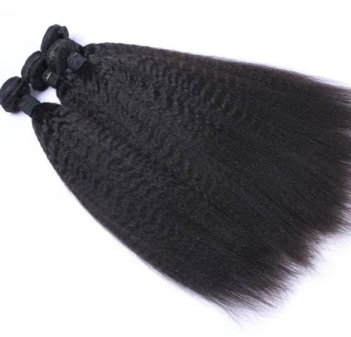 Kinky Straight Raw Virgin Hair Bundle Natural Color (Ships in 7 to 14 Business Days)