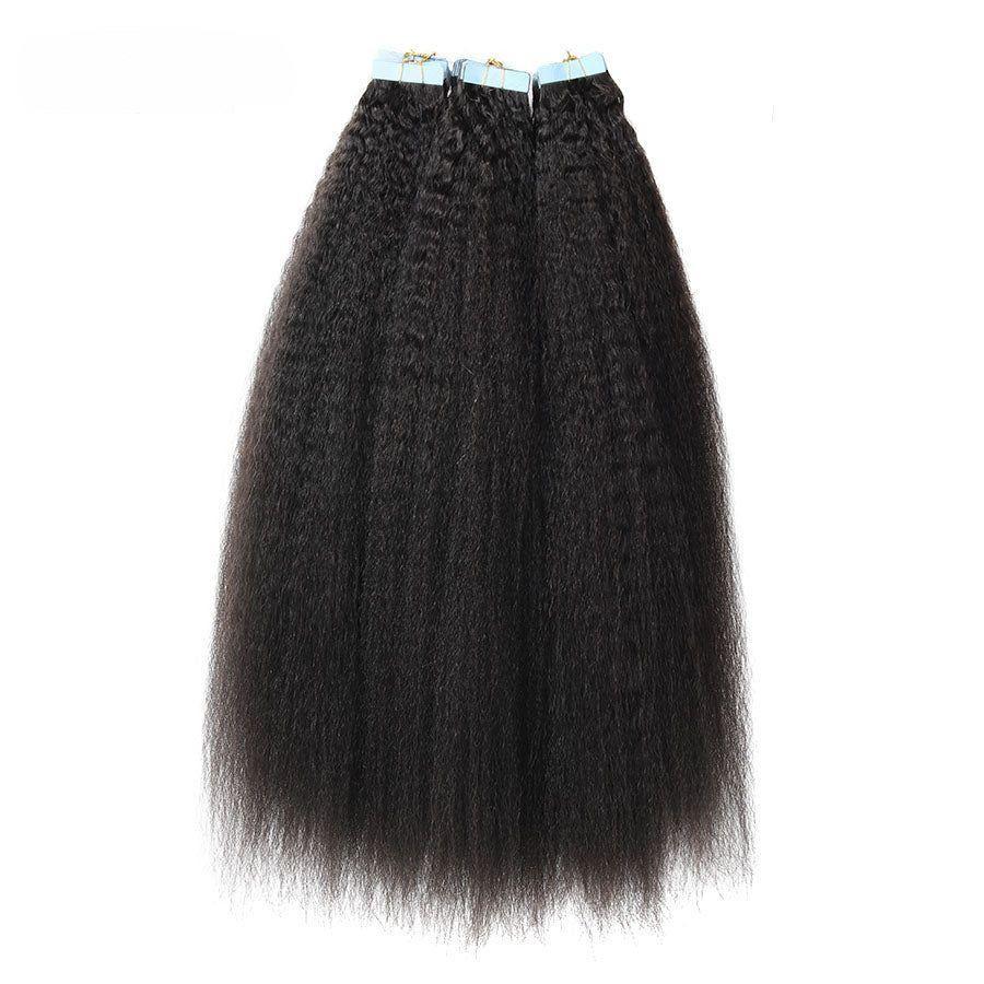 Kinky Straight Raw Virgin Tape-In Extensions(Ships in 7 to 14 Business Days)